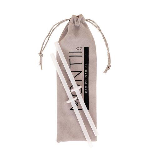 MontiiCo Silicone Mini Straw Stopper 2 Pce Set | Clear