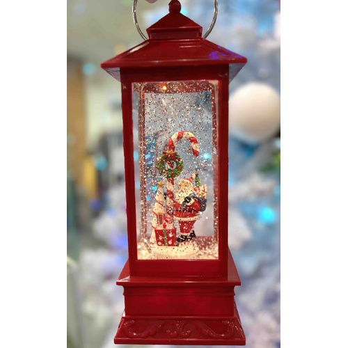 Cotton Candy Christmas Lantern | Santa And Candy Cane