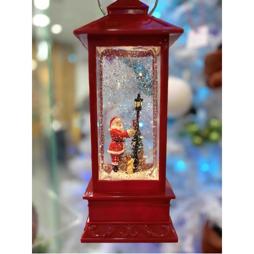 Cotton Candy Christmas Lantern | Santa And Xmas Tree